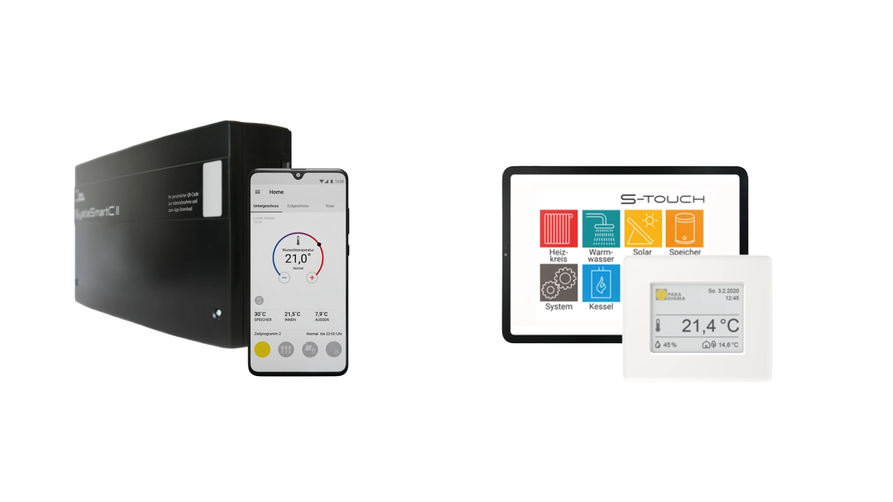 Moderne Wärmepumpen-Inneneinheit mit Touch-Display Regelung